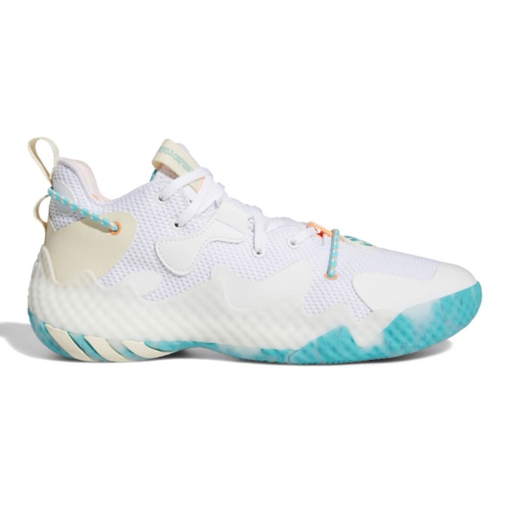 Adidas Harden Vol 6 Sneakers in White / Turquoise Size 8.5 Mens Basketball Shoes